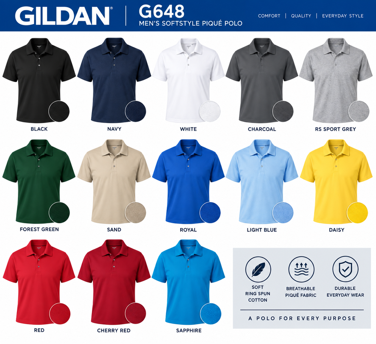 Custom Polo Men Bulk