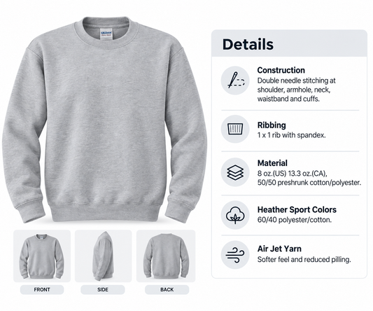 Custom Crewneck Sweatshirt Bulk