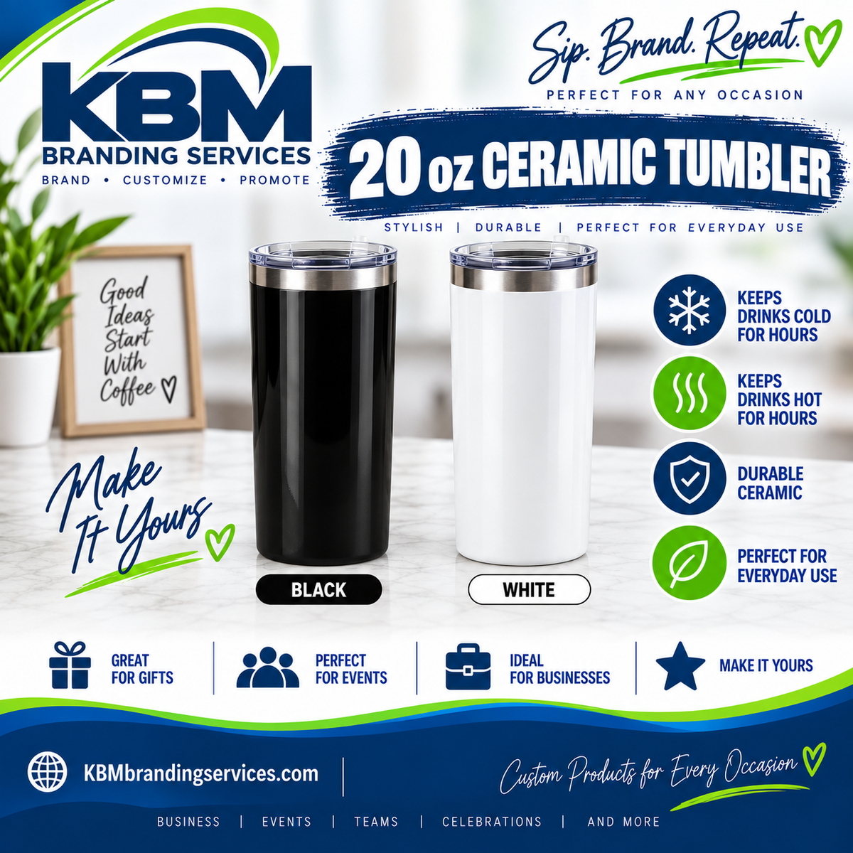 Custom 20 oz Stainless Steel Tumbler