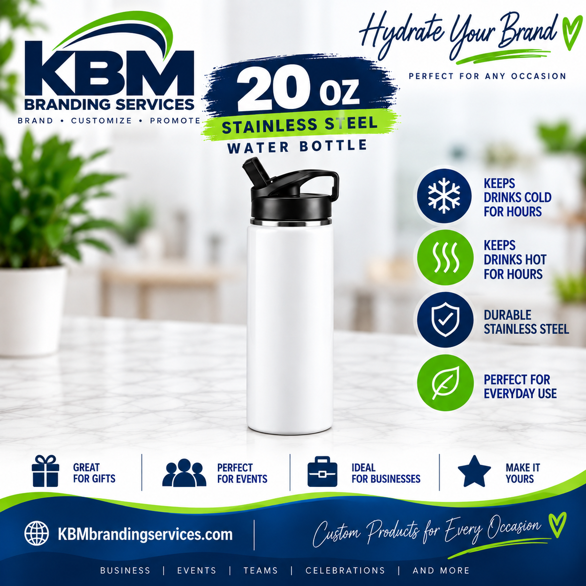 Custom 20 oz Water Bottle