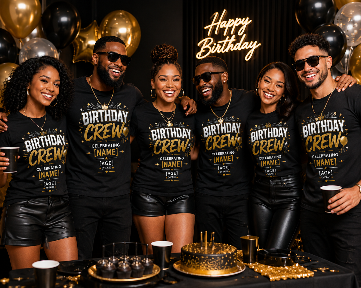 Custom Birthday Crew Custom T-Shirt